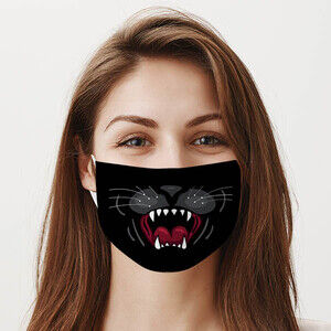 Siyah Panter Ağzı Tasarımlı Maske - 1