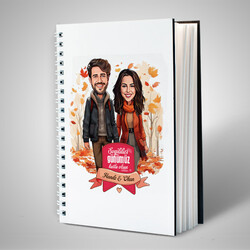 Sonbahar Yaprakları ve Aşkımız Karikatürlü Defter - 2