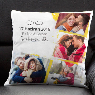 Sonsuz Aşk Yıldönümü Hediyesi Yastık - 1