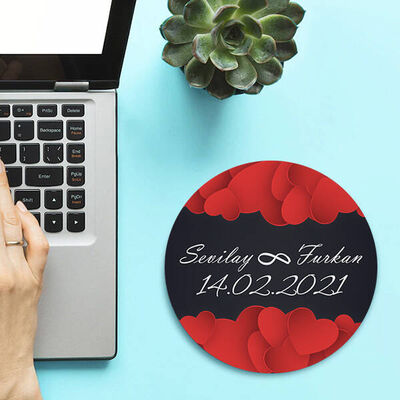 Sonsuz Aşkım Yuvarlak Mousepad - 4