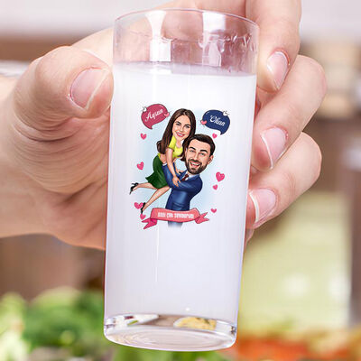 Sonsuza Dek Seninle Karikatürlü İkili Rakı Bardağı Seti - 3