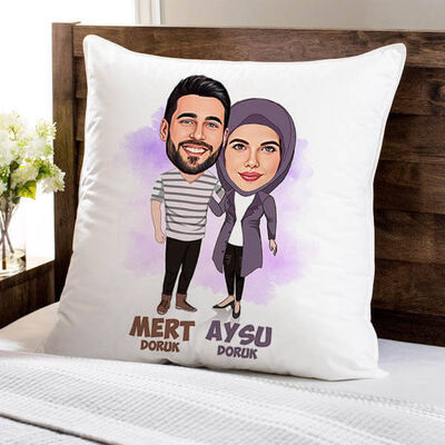 Sonsuza Dek Seninle Sevgilim Karikatürlü Yastık - 1