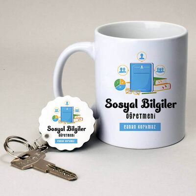 Sosyal Bilgiler Öğretmenlerine Hediye Kupa ve Anahtarlık - 1