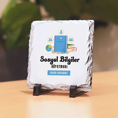 Sosyal Bilgiler Öğretmenlerine Hediye Taş Baskı - 1