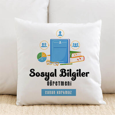 Sosyal Bilgiler Öğretmenlerine Özel İsimli Yastık - 1