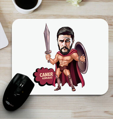Spartalı Asker Karikatürlü Mouse Pad - 1