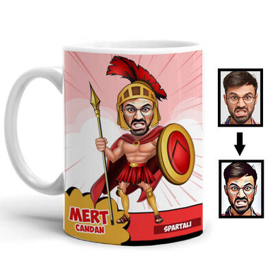 Spartalı Karikatürlü Kupa Bardak - 1