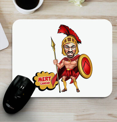 Spartalı Karikatürlü Mouse Pad - 1
