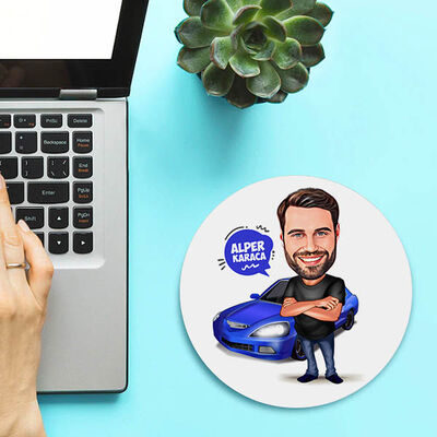 Spor Araba Aşığı Erkek Karikatürlü Mousepad - 1