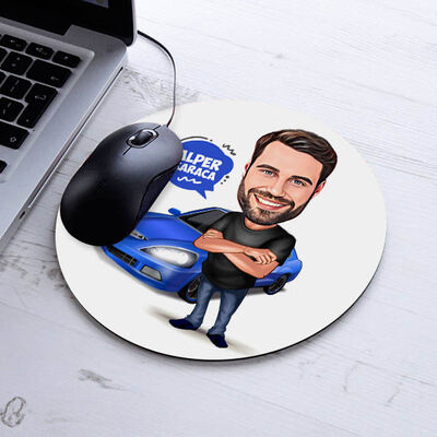 Spor Araba Aşığı Erkek Karikatürlü Mousepad - 2