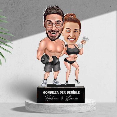 Sporcu Çiftler Karikatürlü Biblo - 3
