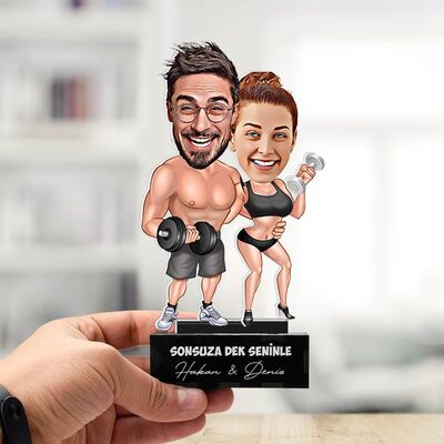 Sporcu Çiftler Karikatürlü Biblo - 4