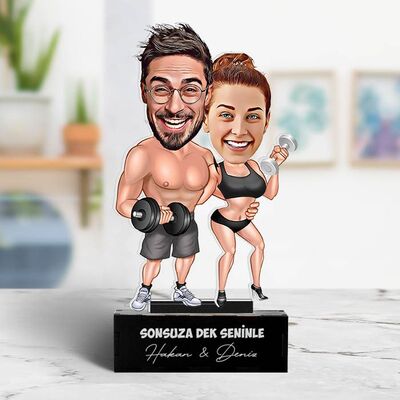 Sporcu Çiftler Karikatürlü Biblo - 5