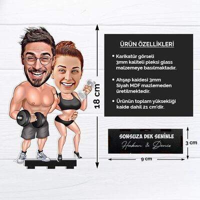 Sporcu Çiftler Karikatürlü Biblo - 6