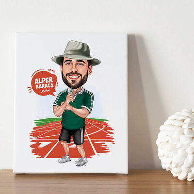 Sporcu Karizmatik Erkek Karikatürlü Tablo - 1