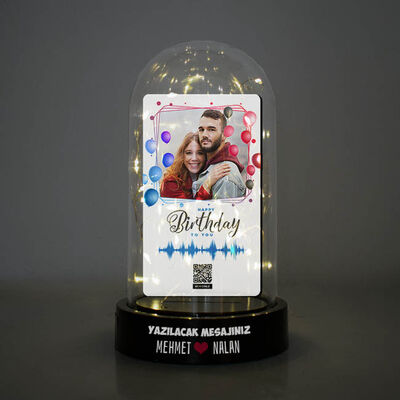 Spotify Ses İzi Birthday Tasarımlı Işıklı Fanus - 1