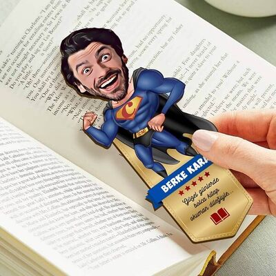 Süper Adam Karikatürlü Kitap Okuma Ayracı - 2