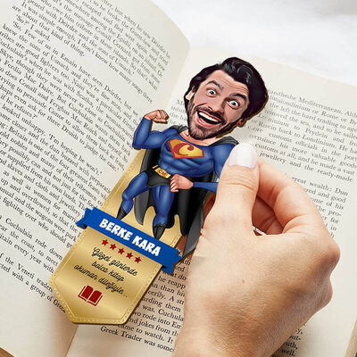 Süper Adam Karikatürlü Kitap Okuma Ayracı - 3