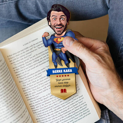 Süper Adam Karikatürlü Kitap Okuma Ayracı - 4