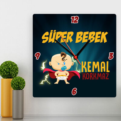 Süper Erkek Bebek Duvar Saati - 1