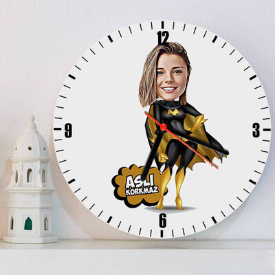 Super Girl Karikatürlü Duvar Saati - 1