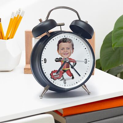 Süper Kahraman Çocuk Karikatürlü Çalar Saat - 2