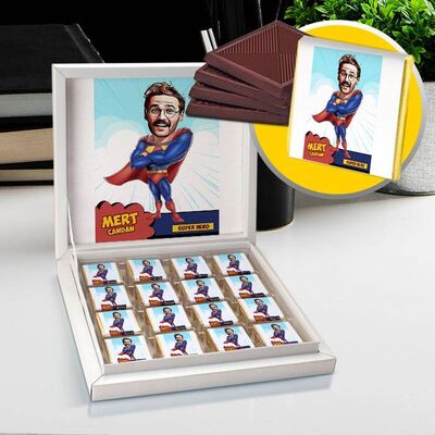 Süper Kahraman Erkek Karikatürlü Çikolata Kutusu - 1