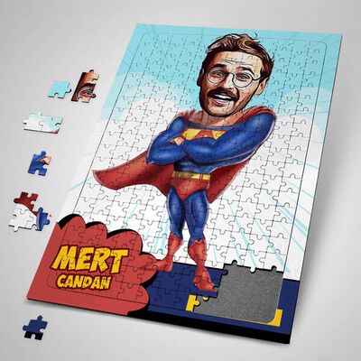 Süper Kahraman Karikatürlü Puzzle - 1