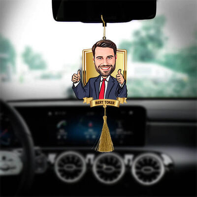 Takım Elbiseli Erkek Karikatürlü Araba Süsü - 1