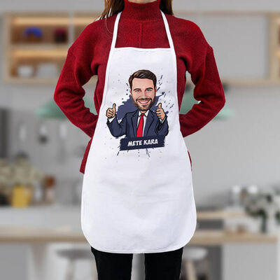 Takım Elbiseli Erkek Karikatürlü Mutfak Önlüğü - 1