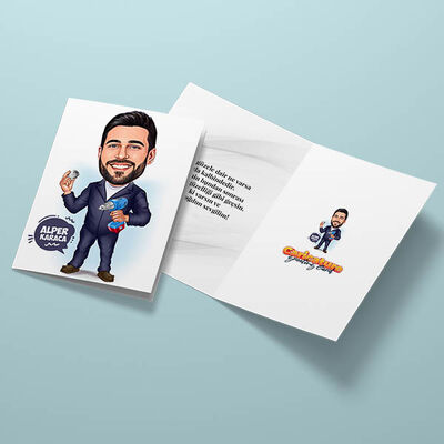Tamirci Erkek Karikatürlü Tebrik Kartı - 3