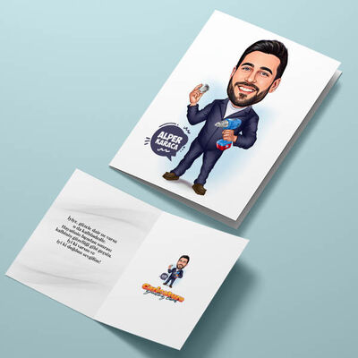 Tamirci Erkek Karikatürlü Tebrik Kartı - 4
