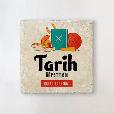 Tarih Öğretmenlerine Özel İsimli Bardak Altlığı - 1