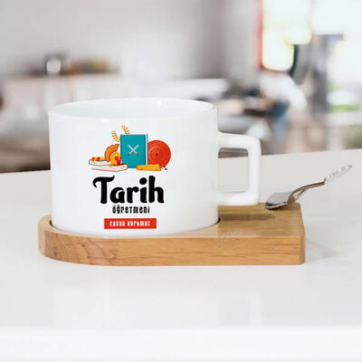Tarih Öğretmenlerine Özel İsimli Çay Fincanı - 1