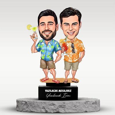 Tatilci Arkadaşlar Karikatürlü Biblo - 1