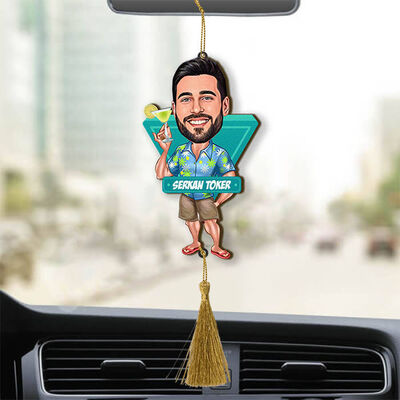 Tatildeki Adam Karikatürlü Araba Süsü - 1