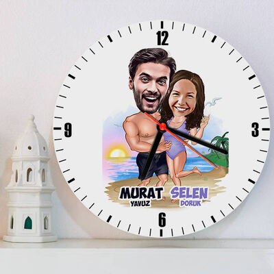 Tatildeyiz Karikatürlü Duvar Saati - 1