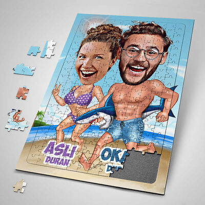 Tatildeyiz Karikatürlü Puzzle - 1