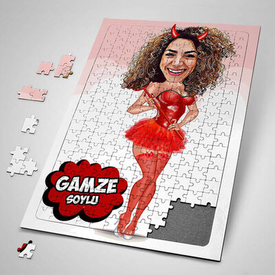 Tatlı Cadı Karikatürlü Puzzle - 1