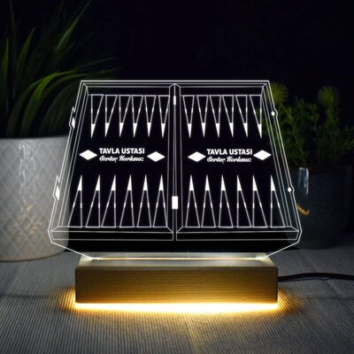 Tavla Ustası İsme Özel 3d Led Lamba - 1