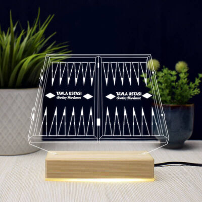 Tavla Ustası İsme Özel 3d Led Lamba - 2