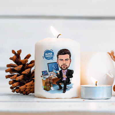 Teknolojik Erkek Karikatürlü Mum - 1