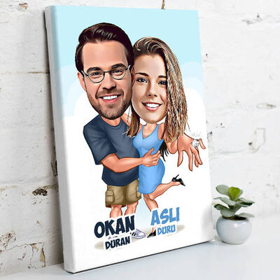 Tektaş Yüzük Karikatürlü Kanvas Tablo - 1