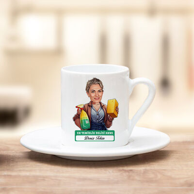 Temizlik Delisi Anne Karikatürlü Kahve Fincanı - 2