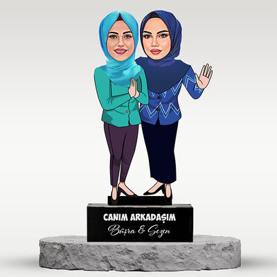Tesettürlü Arkadaşım Karikatürlü Biblo - 1