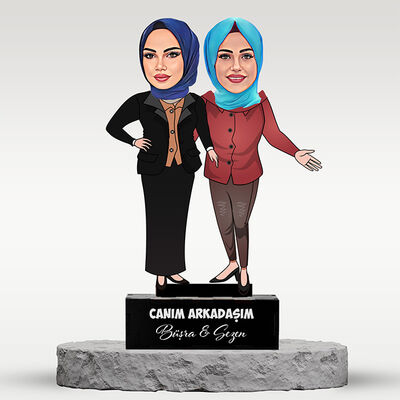 Tesettürlü En Yakın Arkadaşım Karikatürlü Biblo - 1