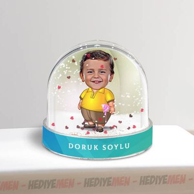 Tontiş Çocuk Karikatürlü Kar Küresi - 2