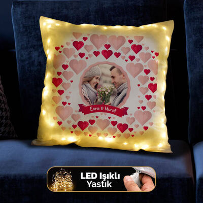 Tüm Kalpler Senin İçin Romantik Işıklı Yastık - 1