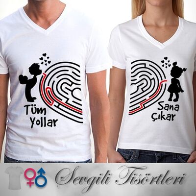 Tüm Yollar Sana Çıkar Çift Tişörtleri - 1