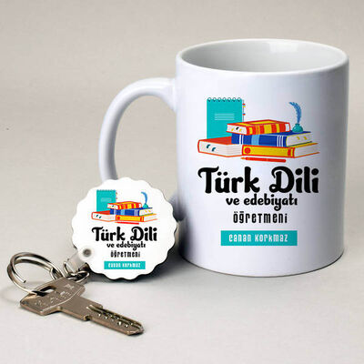 Türk Dili ve Edebiyatı Öğretmenlerine Hediye Kupa ve Anahtarlık - 1
